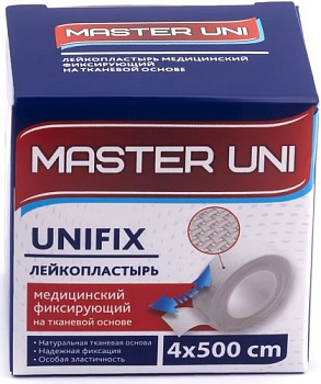 Master Uni Unifix, лейкопластырь на тканевой основе 4 х 500 см