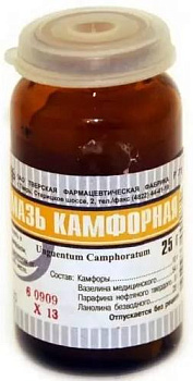 Камфорная мазь, 10%, 25 г 
