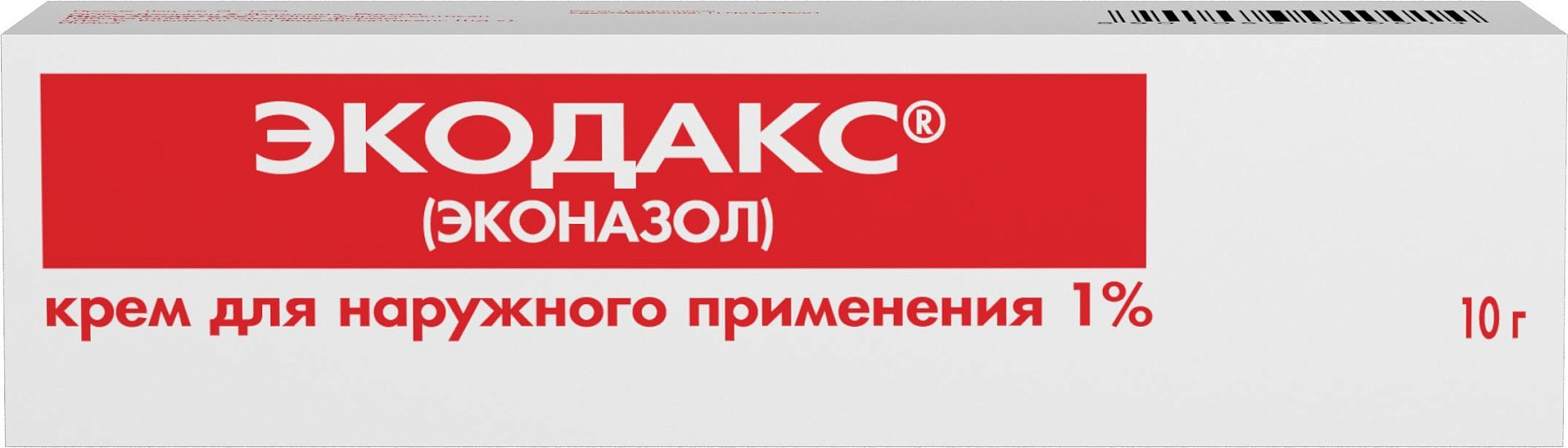 Упаковка препарата Экодакс, крем 1%, 10 г