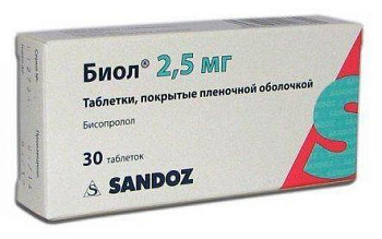 Биол, таблетки покрыт. плен. об. 2,5 мг, 30 шт. 