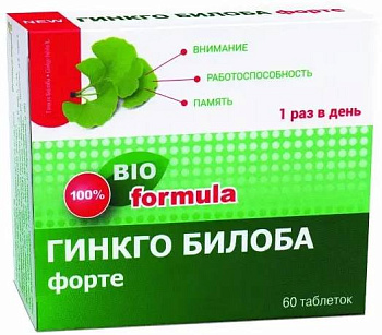 Гинкго Билоба Форте, таблетки 460 мг, 60 шт. (арт. 233363)