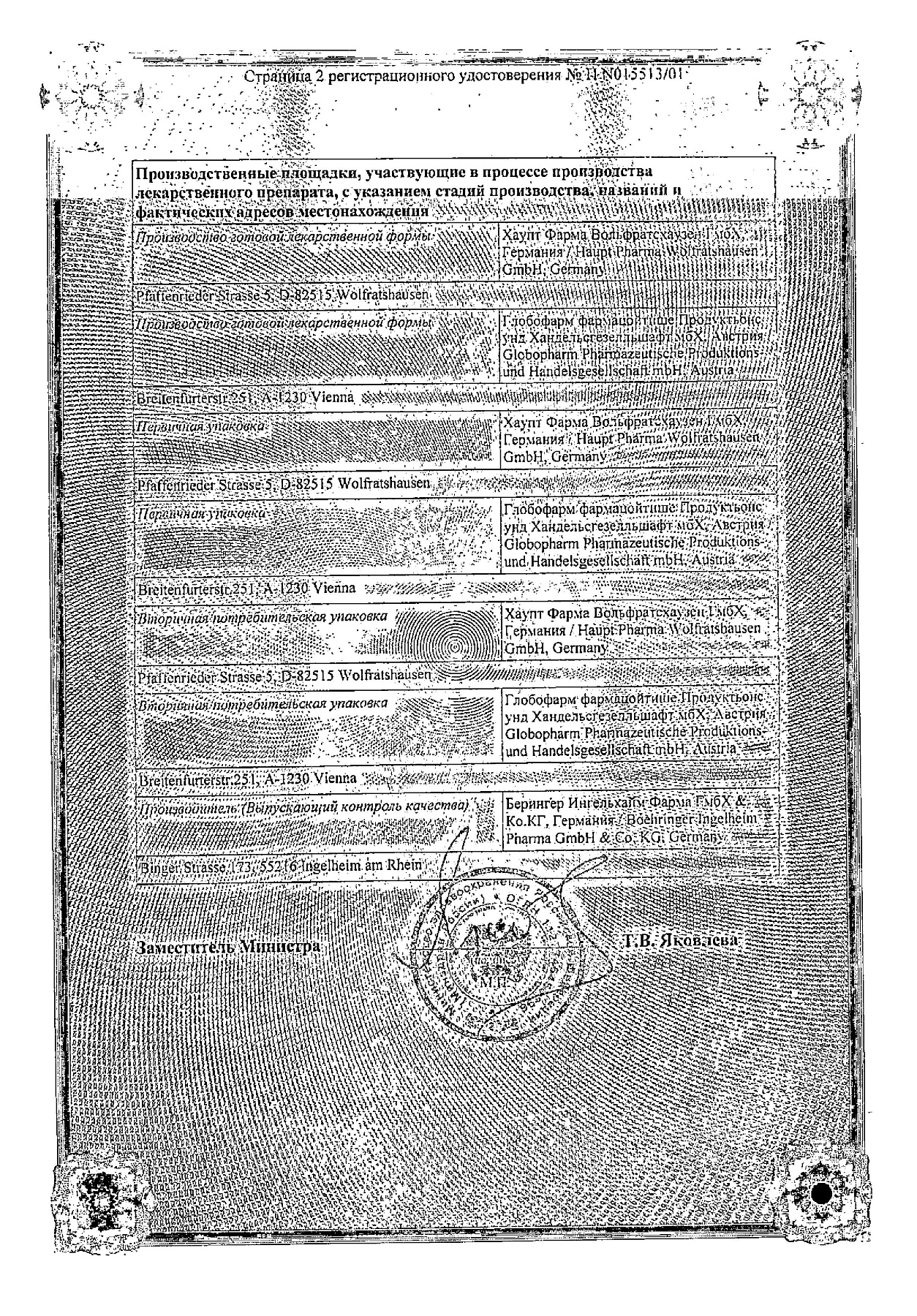 Сертификат на Финалгон, мазь, 20 г