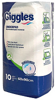 Фото Пеленки впитывающие для взрослых Giggles Underpad 60х90 см, 10 шт Фото Пеленки впитывающие для взрослых Giggles Underpad 60х90 см, 10 шт