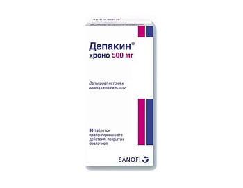 Депакин Хроно, таблетки пролонгированного действия, покрытые пленочной оболочкой 500 мг, 30 шт. (арт. 202421)