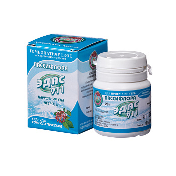 Пассифлора Эдас-911, для лечения нарушений сна, неврозов, гранулы гом. 20 г