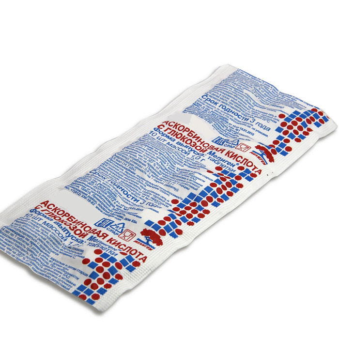 Аскорбиновая кислота с глюкозой Мелиген, таблетки 100 мг, 10 шт.