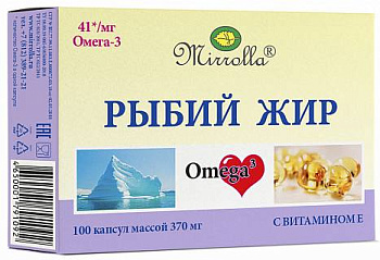 Рыбий жир с витамином Е Миррола, капсулы, 100 шт.