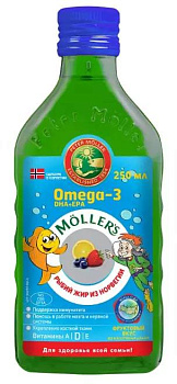 Рыбий жир Меллер с фруктовым вкусом, 250 мл