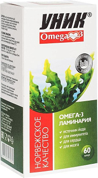 Уник Омега-3 и Ламинария, капсулы 750 мг, 60 шт.