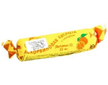 Аскорбиновая кислота (апельсин), таблетки 25 мг, 10 шт.
