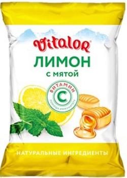 Виталор, карамель (лимон, мята и витамин С), 60 г