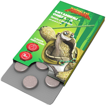 Кунг-Фу Панда Витамины + Омега-3, таблетки жевательные, 10 шт.