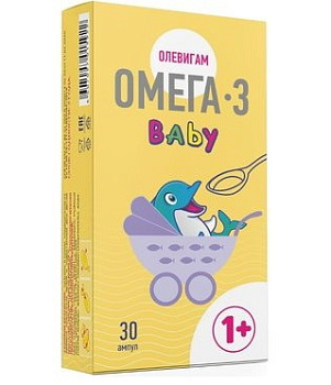 Омега-3 BABY 1+ Олевигам, ампулы, 30 шт.
