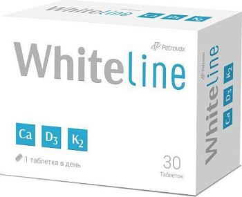 Whiteline/Вайтлайн Кальций+D3+K2, таблетки 1560.8 мг, 30 шт.
