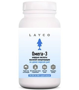Layco Омега-3 жирные кислоты высокой концентрации, капсулы, 60 шт.
