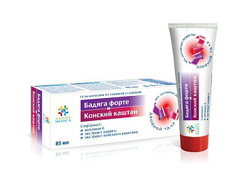 Natura Medica Бадяга форте и Конский каштан, гель-бальзам, туба 85 мл
