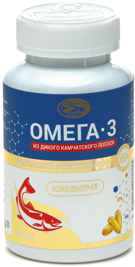 Омега-3 из дикого камчатского лосося, капсулы (концентрат 65%) 600 мг ...