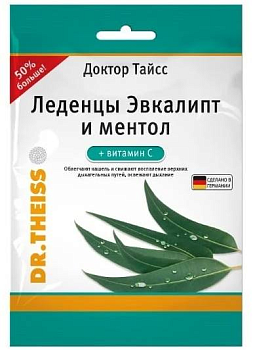 Доктор Тайсс леденцы (эвкалипт/ментол+вит С) 75 г х1