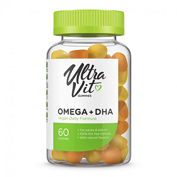 UltraVit, Омега + DHA, жевательные таблетки, 60 шт.