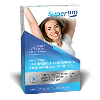 Superum Комплекс 5-гидрокситриптофана и витамины группы В, капсулы, 30 шт.