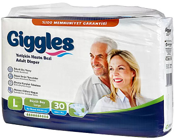 Подгузники для взрослых Giggles Jumbo Adalt Diaper р. L х30