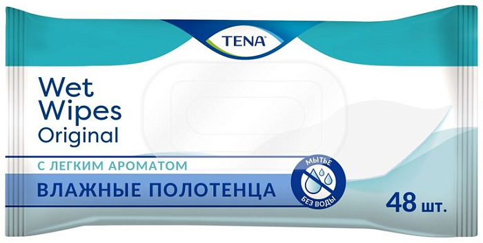 Тена Wet Wipes Original полотенца влажные х48