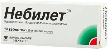Небилет, таблетки 5 мг, 14 шт. 