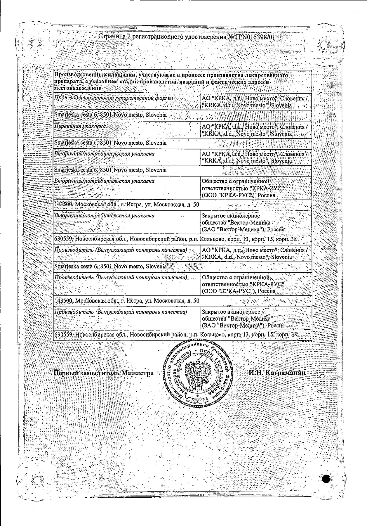 Сертификат на Аторис, таблетки покрыт. плен. об. 20 мг, 30 шт.