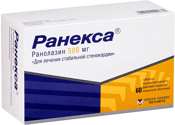 Ранекса, таблетки пролонг, покрыт. плен. об. 500 мг, 60 шт. 