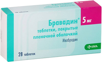 Бравадин, таблетки покрыт. плен. об. 5 мг, 28 шт. 