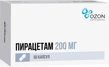 Пирацетам, капсулы 200 мг, 60 шт. 