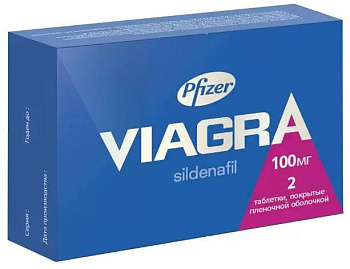 Виагра, таблетки покрыт. плен. об. 100 мг, 2 шт. 