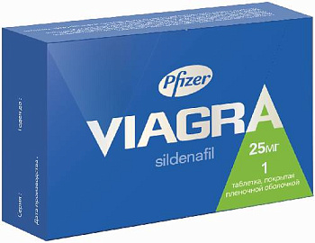 Виагра, таблетки покрыт. плен. об. 25 мг, 1 шт. 