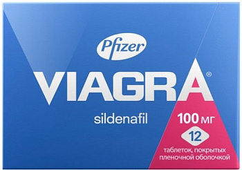 Виагра, таблетки покрыт. плен. об. 100 мг, 12 шт. 