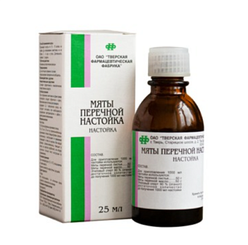 Мята перечная, настойка, флакон 25 мл, 1 шт. 