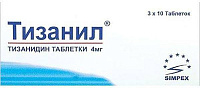 Фото Тизанил, таблетки 4 мг, 30 шт.