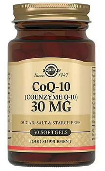 Солгар Коэнзим Q10, капсулы 30 мг, 30 шт.