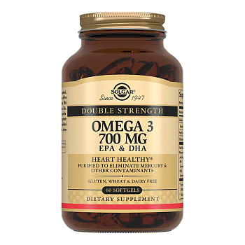 Солгар Двойная Омега-3, капсулы 700 мг, 60 шт.