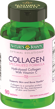 Nature's Bounty Гидролизованный коллаген с витамином С, таблетки, 90 шт.