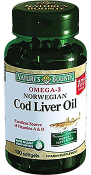 Nature'S Bounty Жир из печени норвежской трески, капсулы, 100 шт.