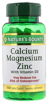 Nature'S Bounty Кальций-Магний-Цинк, таблетки, 100 шт.