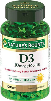 Nature'S Bounty Витамин D3 400 МЕ табл х100