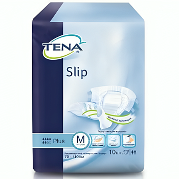 Тена, подгузники для взрослых дышащие Слип Плюс M, 10 шт.