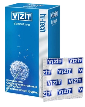 VIZIT Hi-Tech Sensitive презервативы сверхчувствительные, 12 шт.
