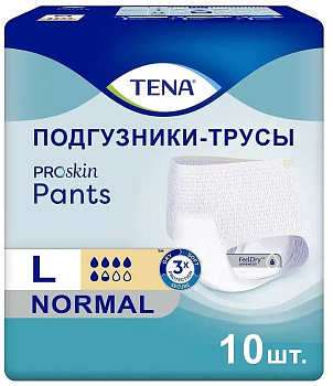 Тена Пантс Нормал, подгузники-трусы (L), 10 шт.