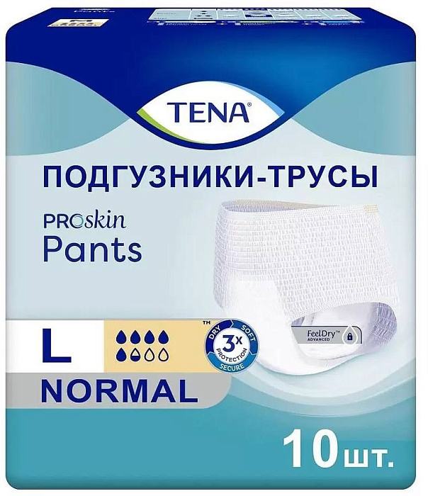 Тена Пантс Нормал, подгузники-трусы (L), 10 шт.