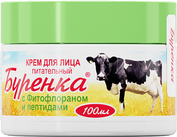 Лошадиная сила Буренка, крем для лица питательный с фитофлораном и пептидами, 100 мл