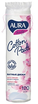 Aura Beauty, ватные диски, 120 шт.
