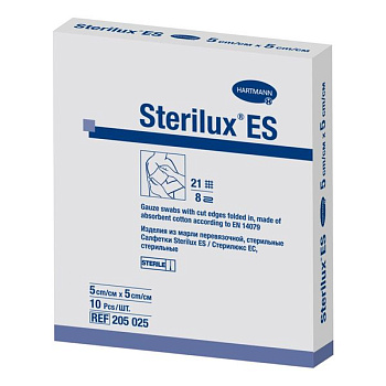 ХАРТМАНН Sterilux ES Салфетки стерильные марлевые 5 х 5 см, 10 шт.