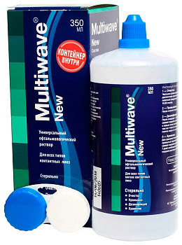 Мультивэйв Нью, раствор офтальмологический для ухода за контактными линзами с контейнером, 250 мл